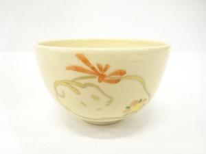 前田宝泉造　金彩色絵　羊　茶碗